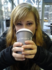 Erica with her coffee